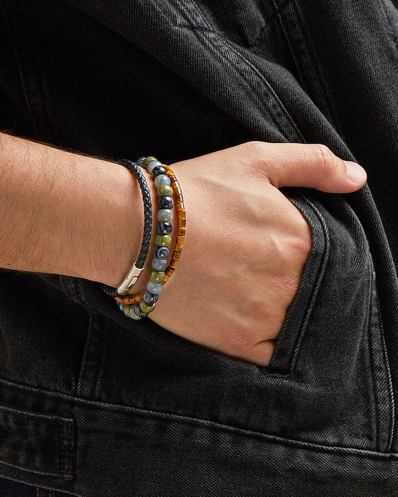 Cade Oxidized Sterling Silver Corded Bracelet image number 0
